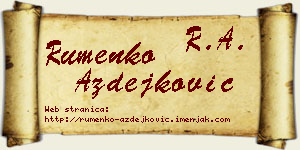 Rumenko Azdejković vizit kartica